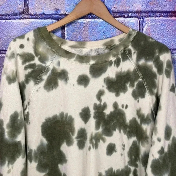 Feat Clothing Crewneck TIe-Dye Green Cream Size 1 Large - Picture 2 of 8